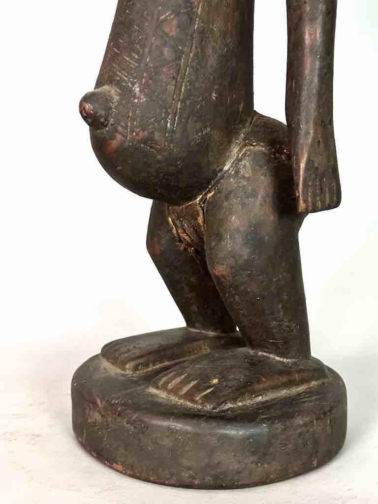 Vintage Exaggerated Breasts Bamana Female Statue - Mali