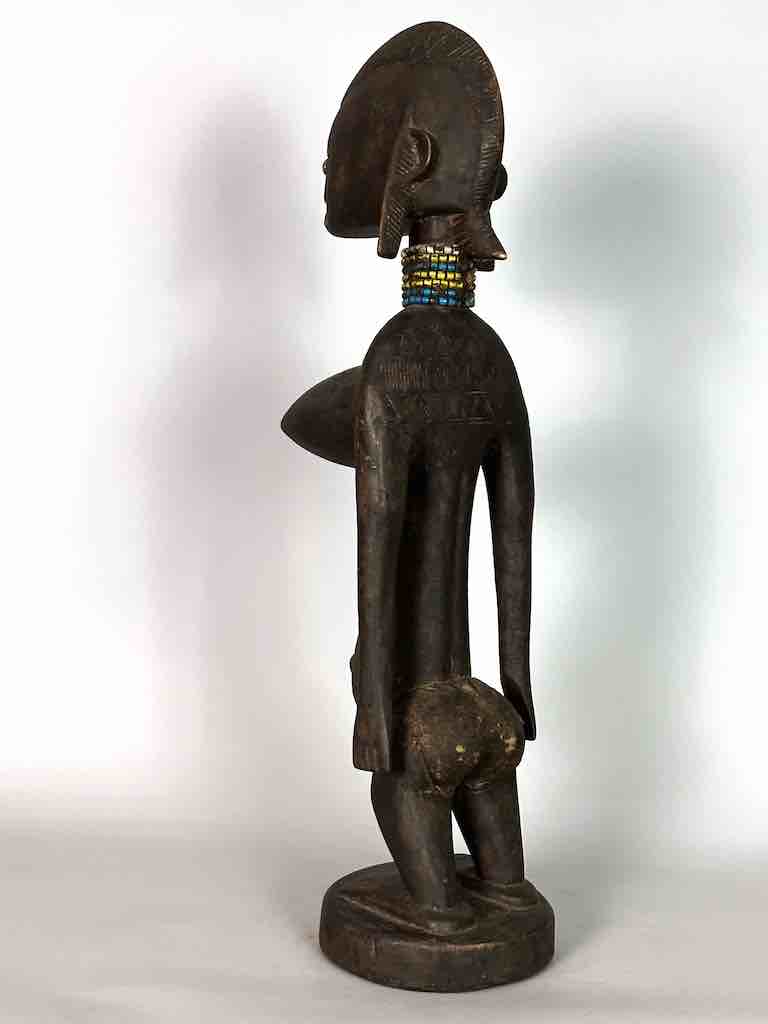 Vintage Exaggerated Breasts Bamana Female Statue - Mali