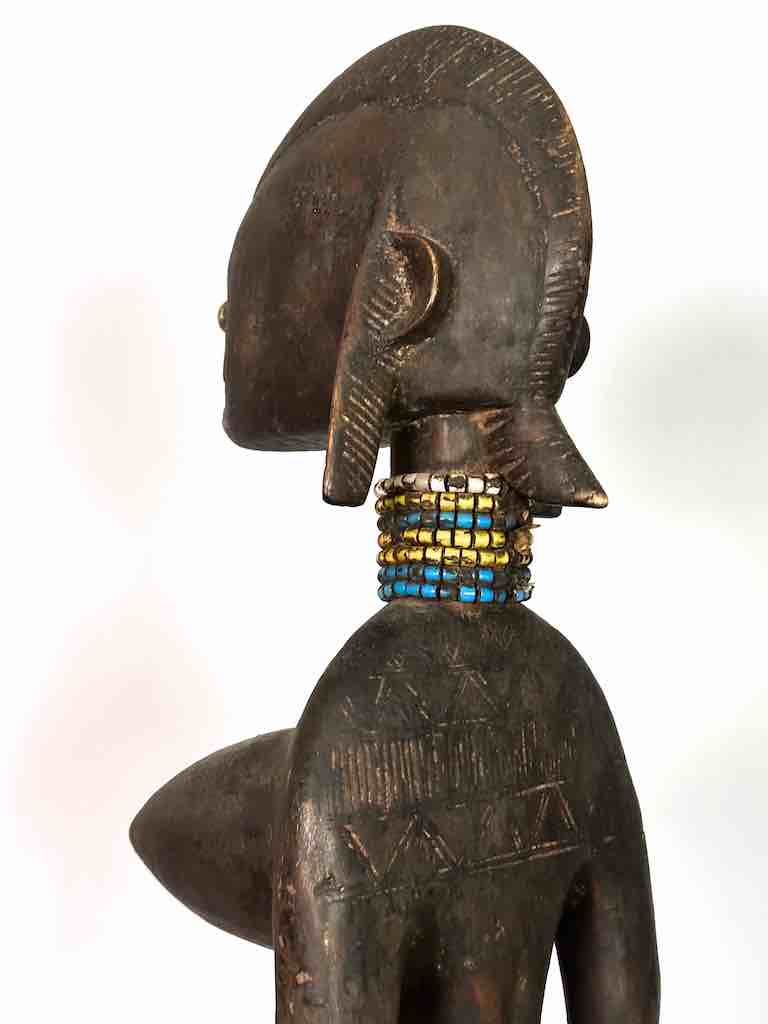 Vintage Exaggerated Breasts Bamana Female Statue - Mali