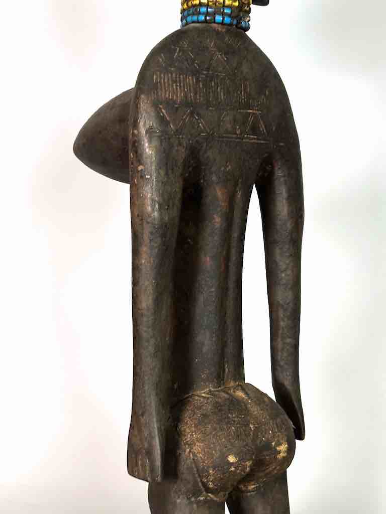 Vintage Exaggerated Breasts Bamana Female Statue - Mali