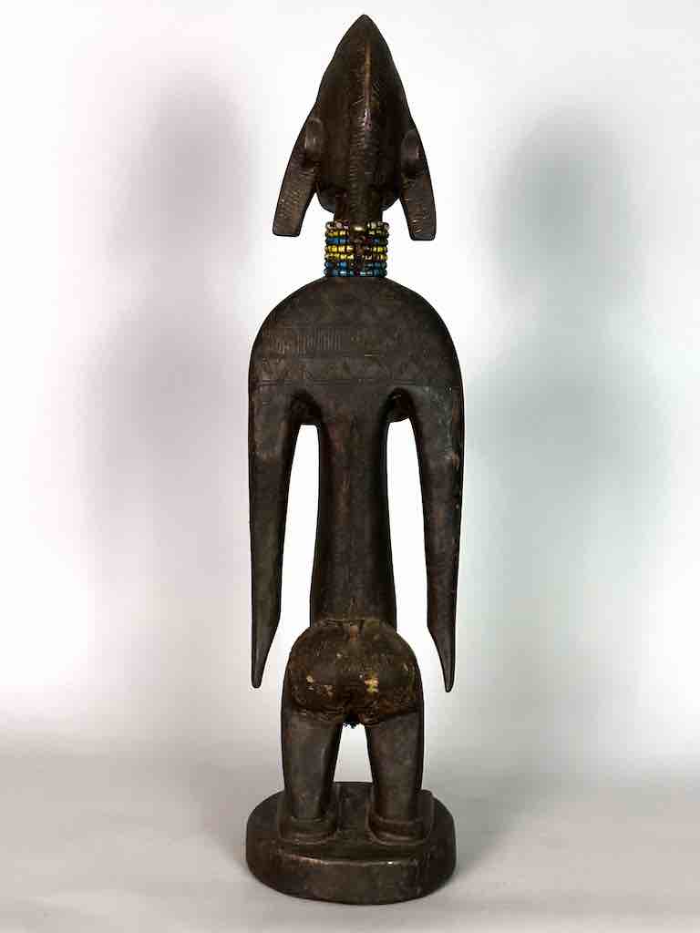 Vintage Exaggerated Breasts Bamana Female Statue - Mali