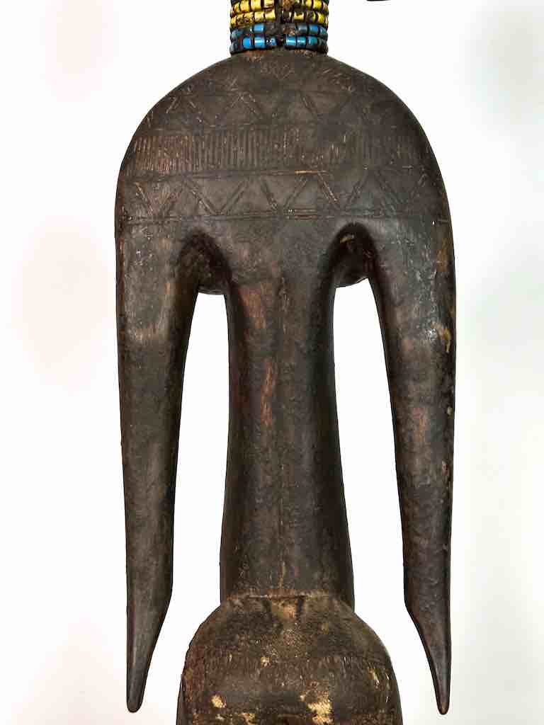 Vintage Exaggerated Breasts Bamana Female Statue - Mali