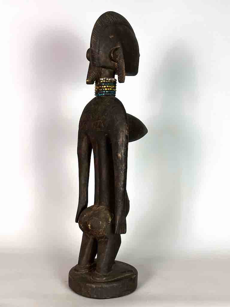 Vintage Exaggerated Breasts Bamana Female Statue - Mali