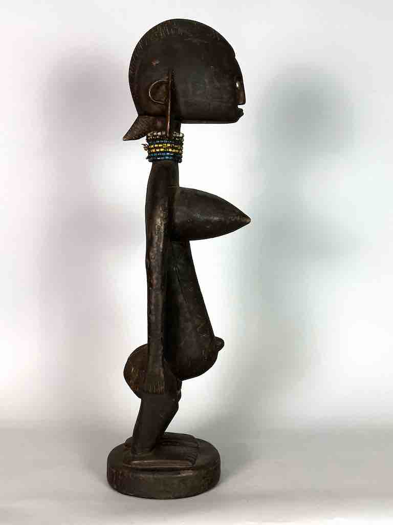 Vintage Exaggerated Breasts Bamana Female Statue - Mali