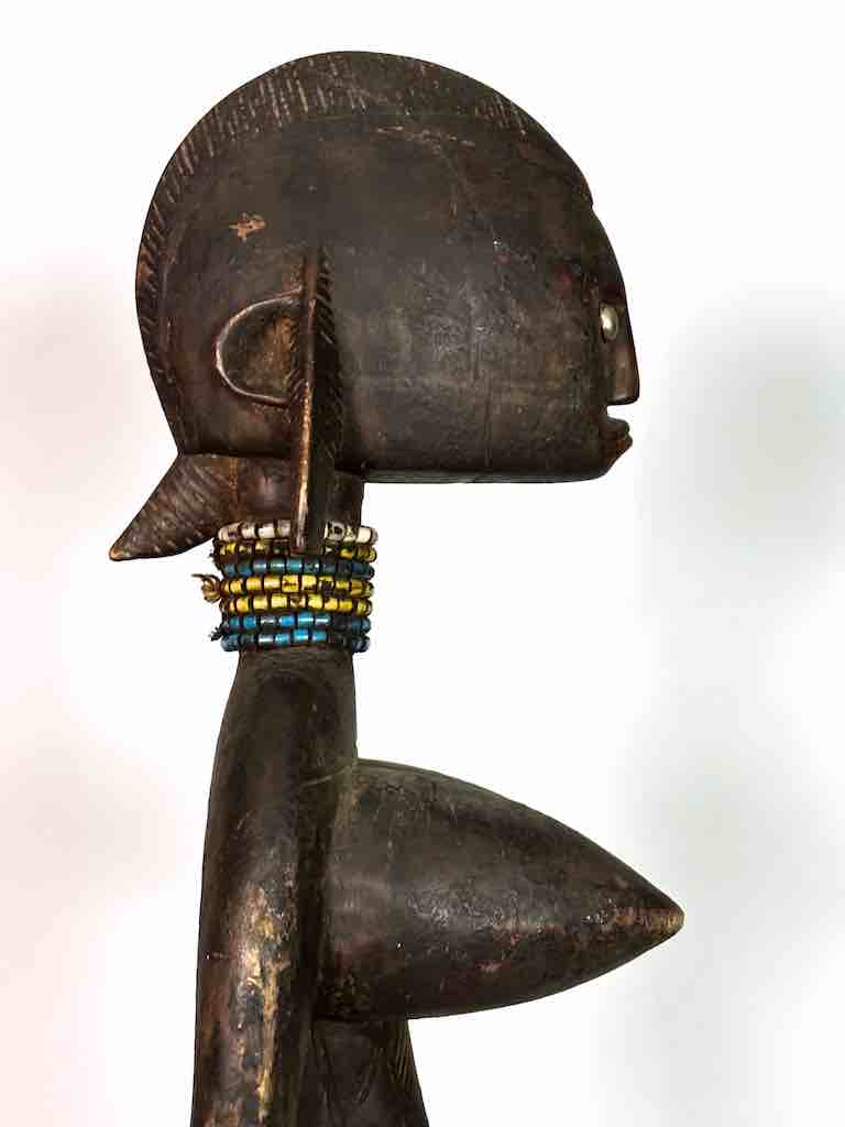 Vintage Exaggerated Breasts Bamana Female Statue - Mali