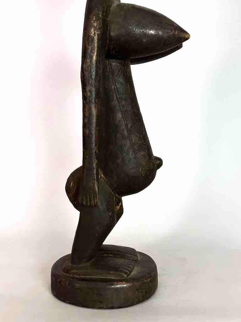 Vintage Exaggerated Breasts Bamana Female Statue - Mali