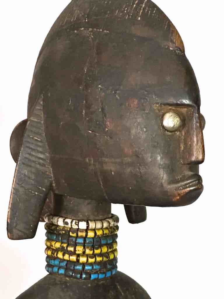 Vintage Exaggerated Breasts Bamana Female Statue - Mali