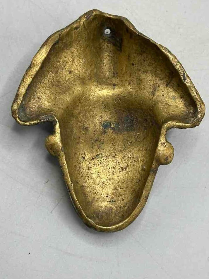 Large Exceptional African Baule Brass Mask Pendant - Ivory Coast