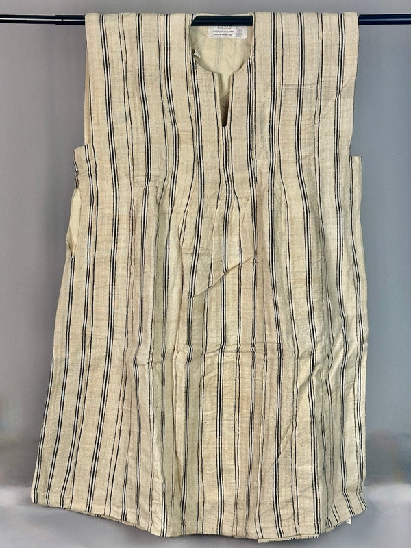 Mossi Homespun Cotton Natural Pleated Sleeveless Dress - Burkina Faso - Niger Bend