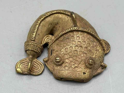 Large African Brass Mudfish Pendant - Ghana