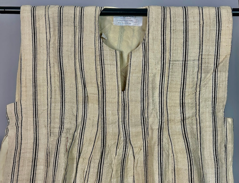 Mossi Homespun Cotton Natural Pleated Sleeveless Dress - Burkina Faso - Niger Bend