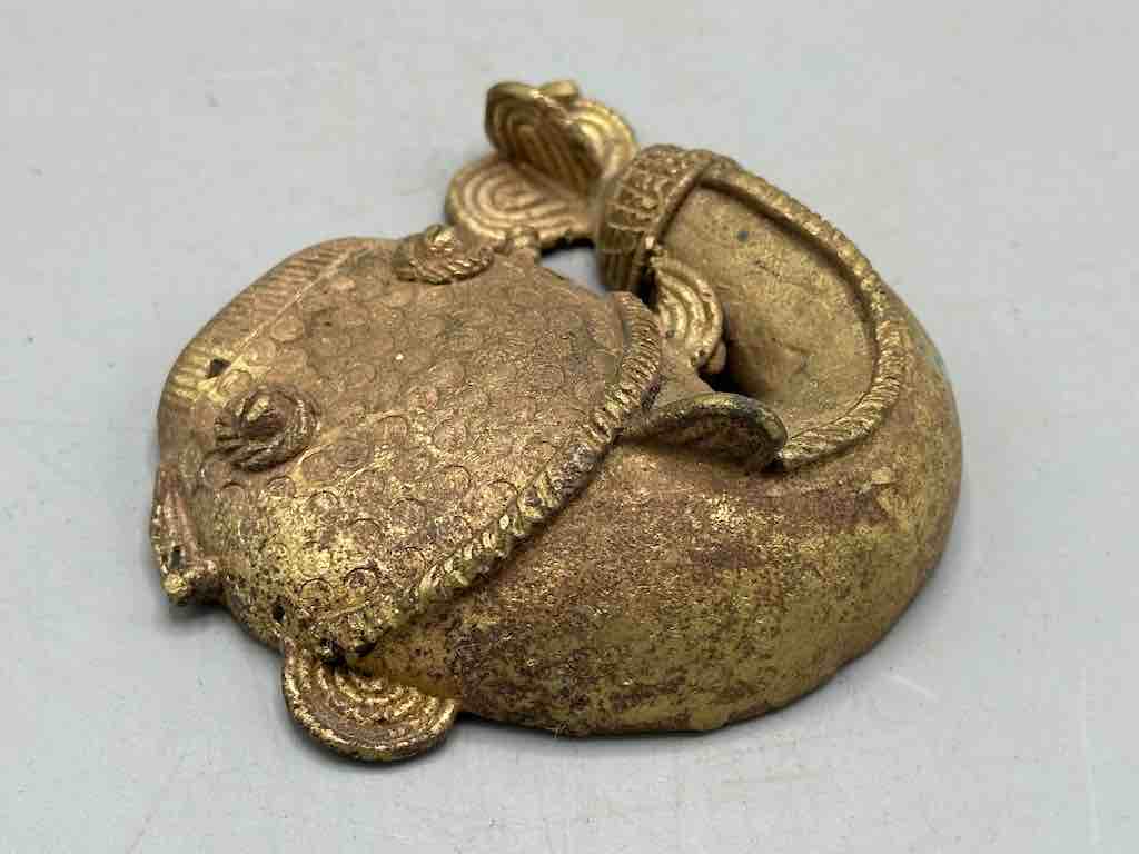 Large African Brass Mudfish Pendant - Ghana