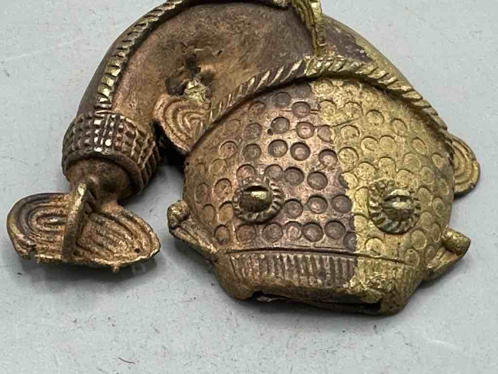 Large African Brass Mudfish Pendant - Ghana