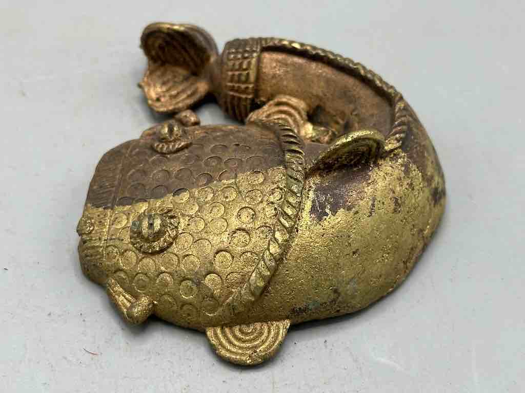 Large African Brass Mudfish Pendant - Ghana