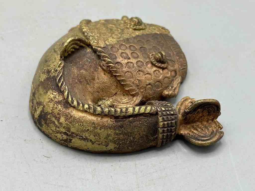 Large African Brass Mudfish Pendant - Ghana