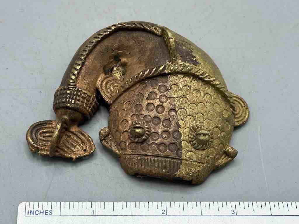 Large African Brass Mudfish Pendant - Ghana