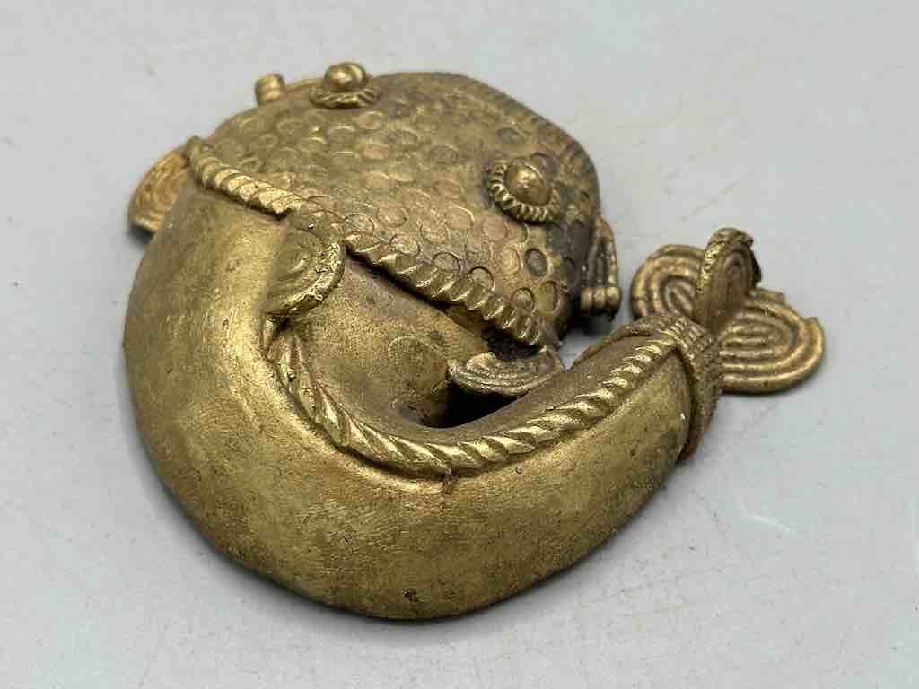 Large African Brass Mudfish Pendant - Ghana