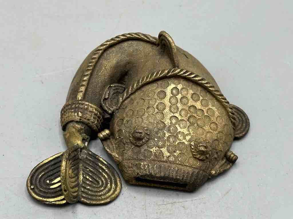 Large African Brass Mudfish Pendant - Ghana