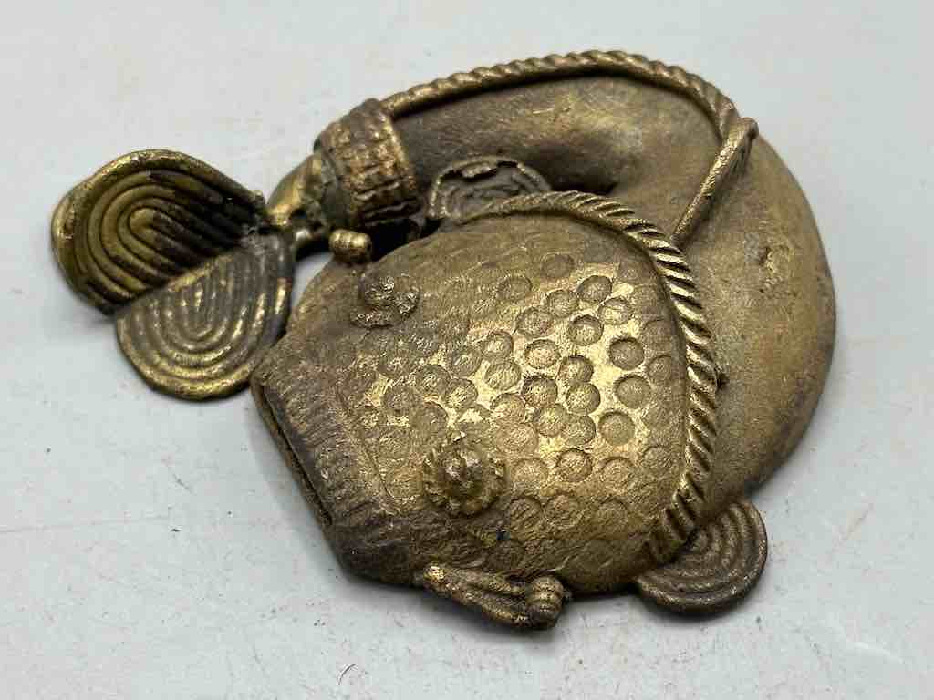 Large African Brass Mudfish Pendant - Ghana