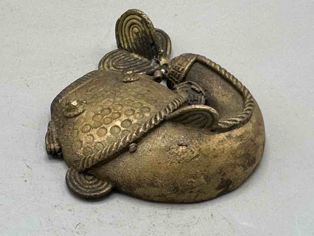 Large African Brass Mudfish Pendant - Ghana