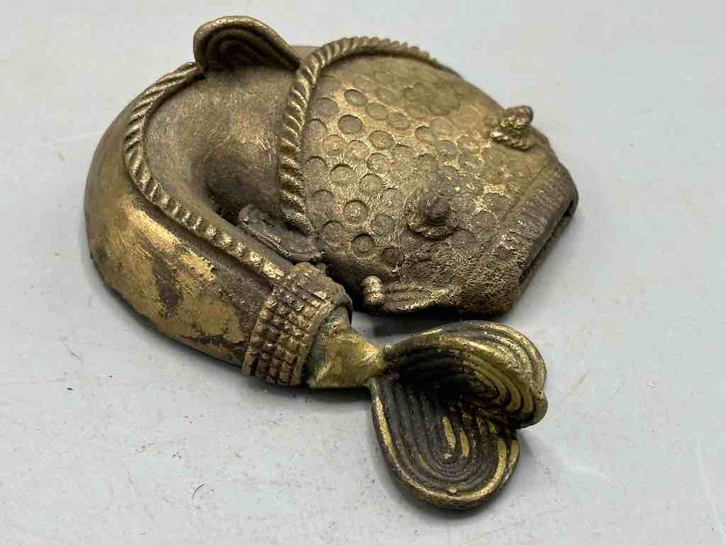 Large African Brass Mudfish Pendant - Ghana