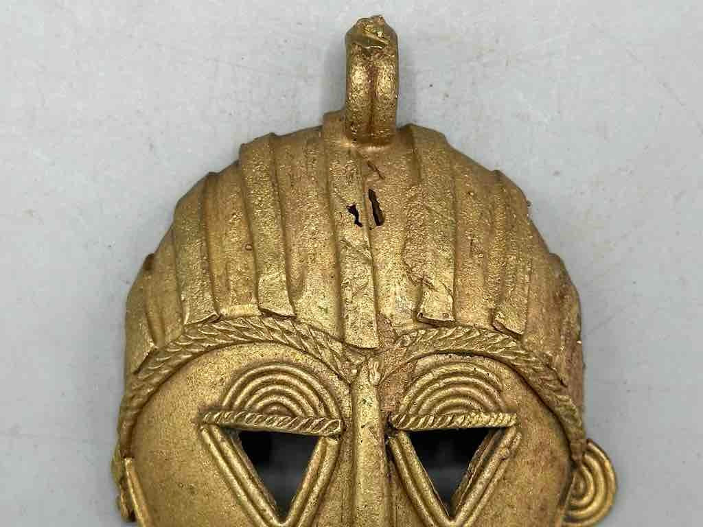 Contemporary XL African Brass Mask Pendant - Ghana