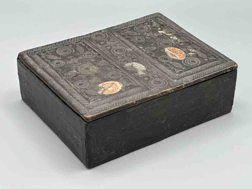 Vintage Tooled Leather Wooden Tuareg Rectangular Box from Niger, Africa