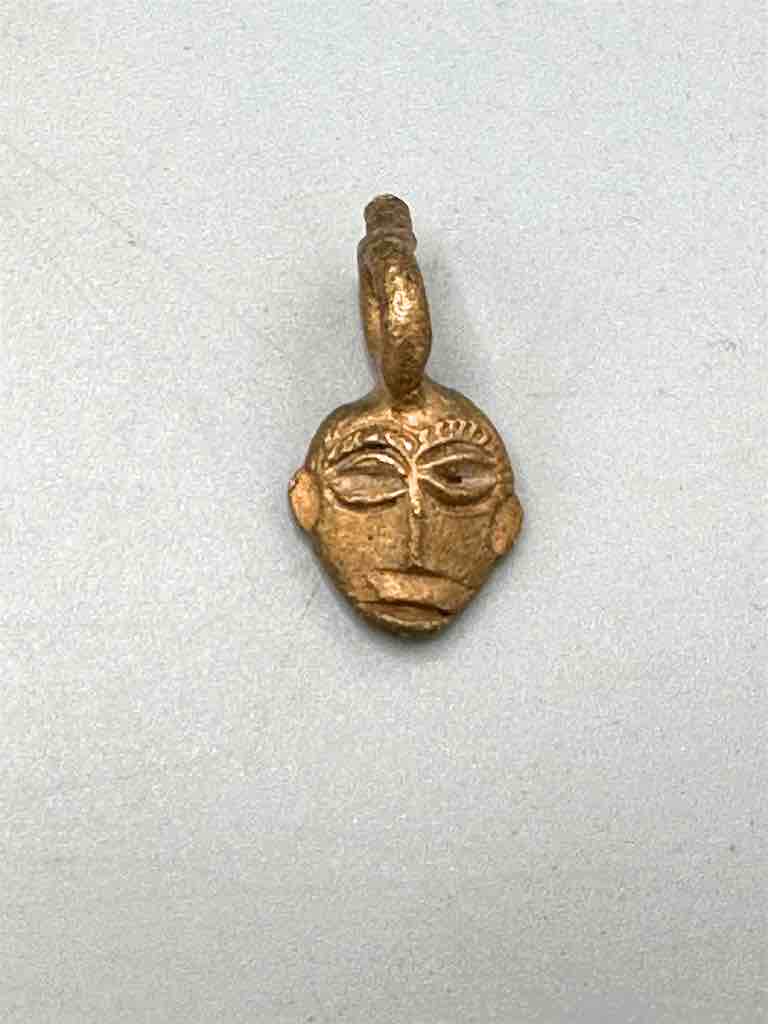 Smallest Contemporary African Brass Mask Pendant - Ghana