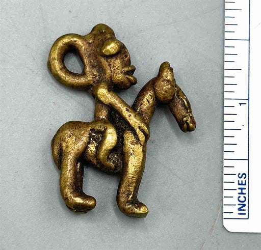 Small Brass Equestrian Gold Weight Pendant - Ghana