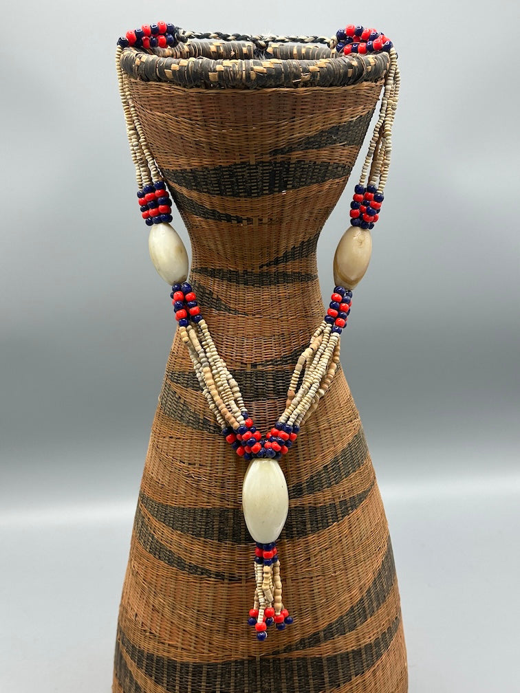 Smallest Excavated Clay Bead/Carnelian, Glass Bead Necklace - Mali