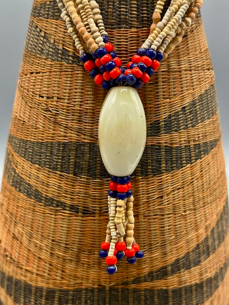 Smallest Excavated Clay Bead/Carnelian, Glass Bead Necklace - Mali