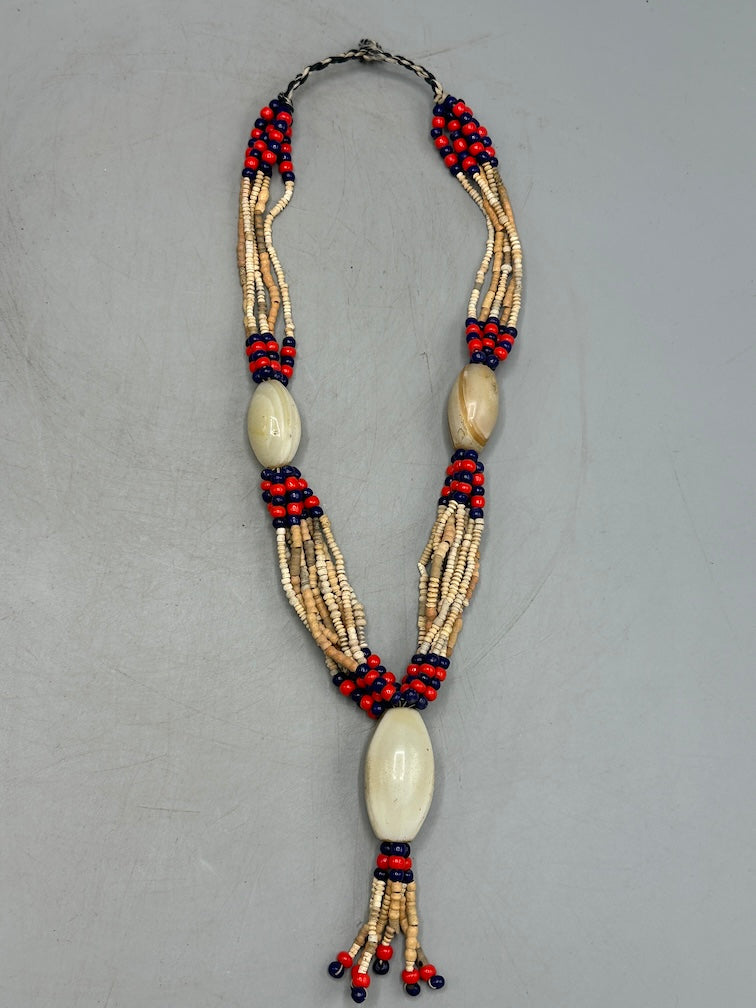 Smallest Excavated Clay Bead/Carnelian, Glass Bead Necklace - Mali