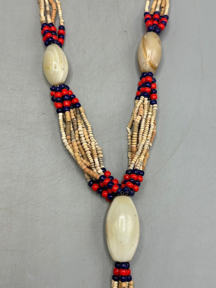 Smallest Excavated Clay Bead/Carnelian, Glass Bead Necklace - Mali