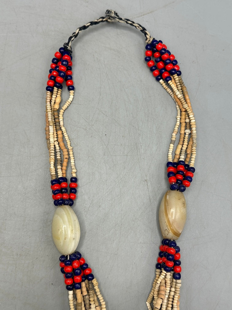 Smallest Excavated Clay Bead/Carnelian, Glass Bead Necklace - Mali