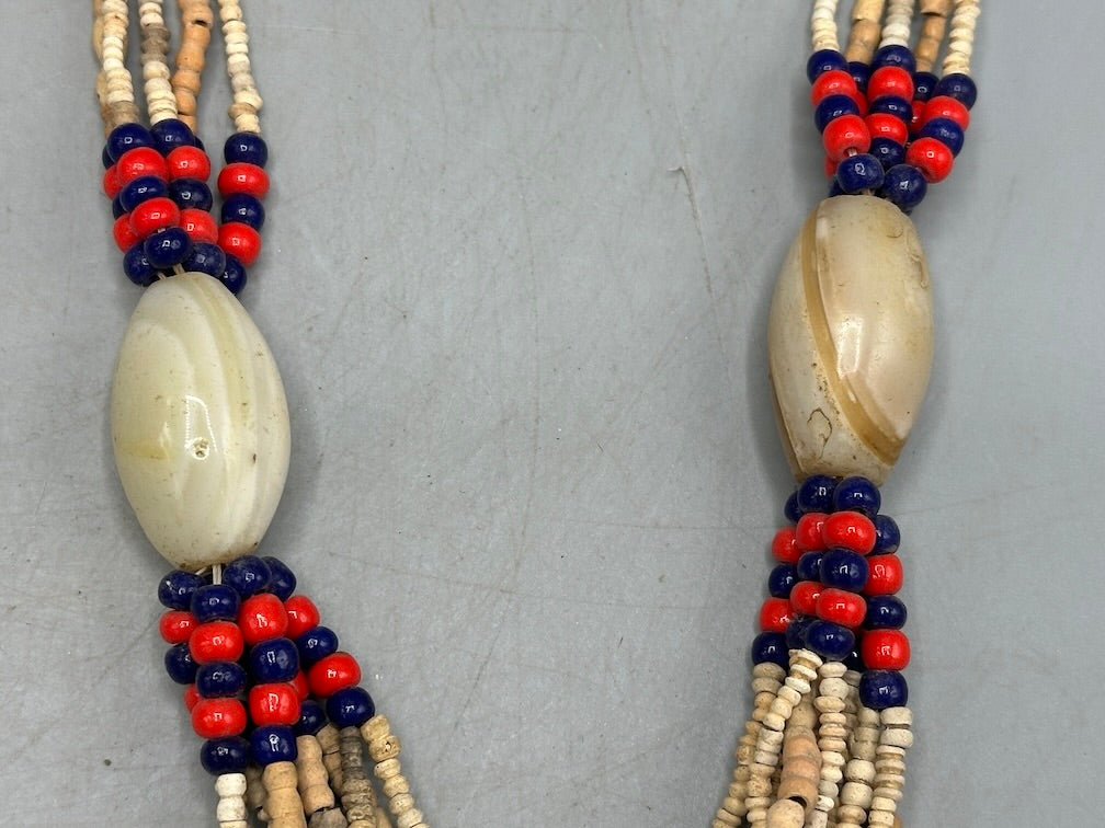 Smallest Excavated Clay Bead/Carnelian, Glass Bead Necklace - Mali