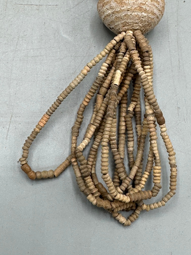 Smallest Excavated Clay Bead, Clay Spindle Whorl, Brass Pendant Necklaces - Mali
