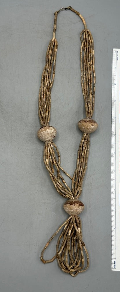 Smallest Excavated Clay Bead, Clay Spindle Whorl, Brass Pendant Necklaces - Mali