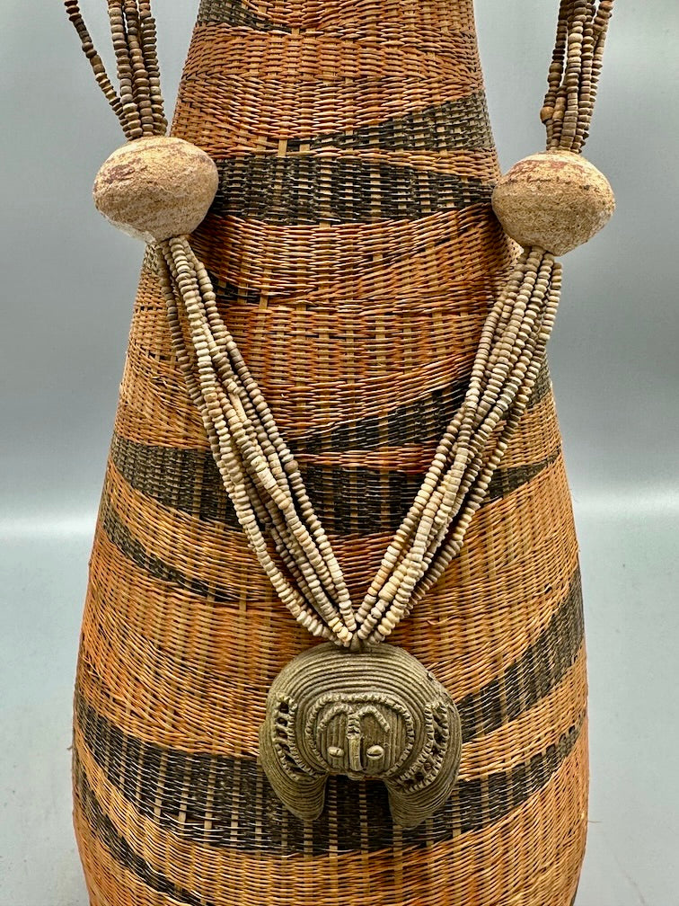 Smallest Excavated Clay Bead, Clay Spindle Whorl, Brass Pendant Necklaces - Mali