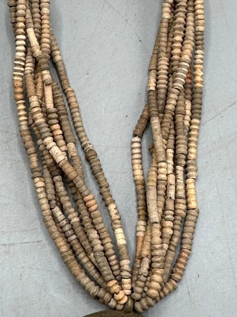 Smallest Excavated Clay Bead, Clay Spindle Whorl, Brass Pendant Necklaces - Mali