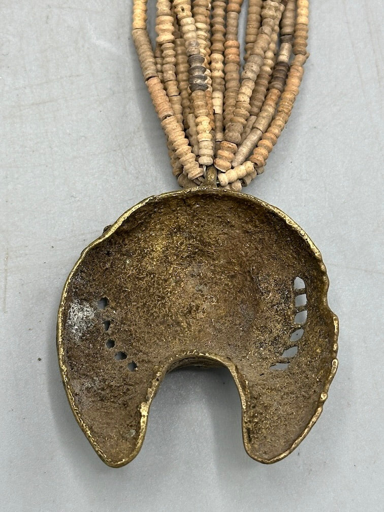 Smallest Excavated Clay Bead, Clay Spindle Whorl, Brass Pendant Necklaces - Mali