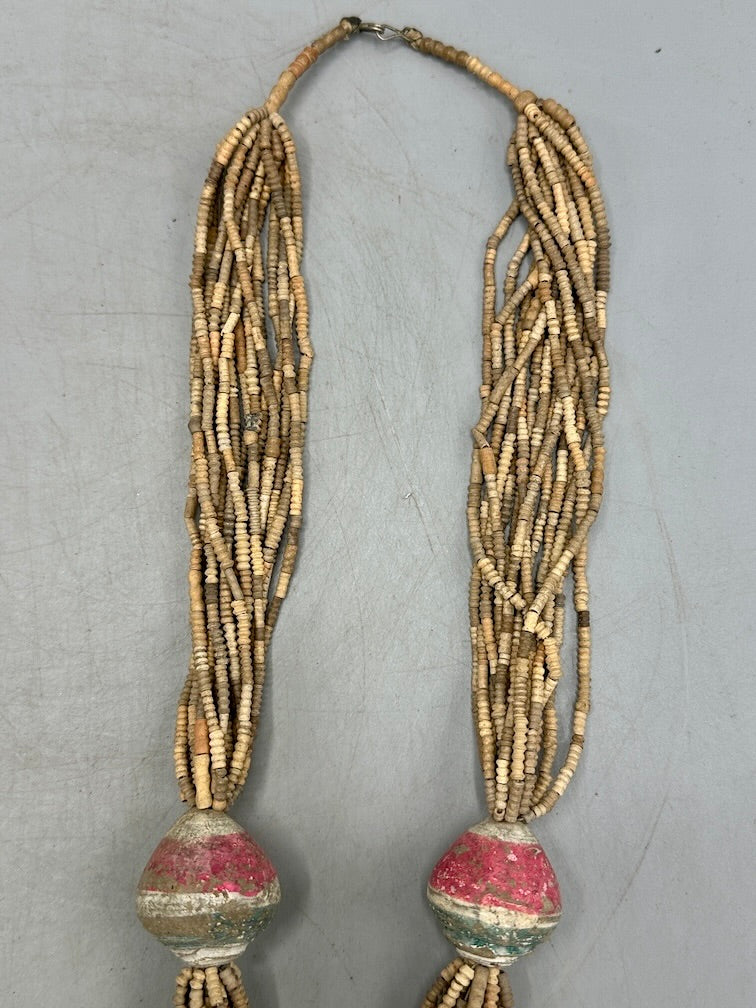 Smallest Excavated Clay Bead, Clay Spindle Whorl, Brass Pendant Necklaces - Mali