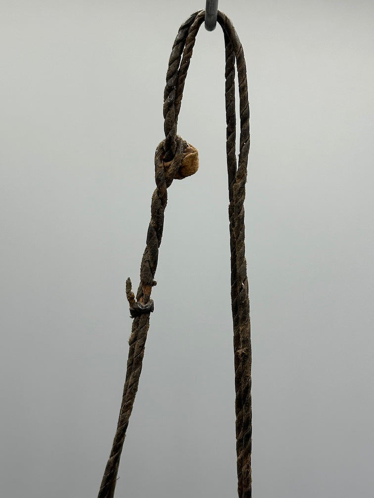 Triple Large Leather Tuareg GriGri Long  Thick Multiple Cord Necklace - Mali