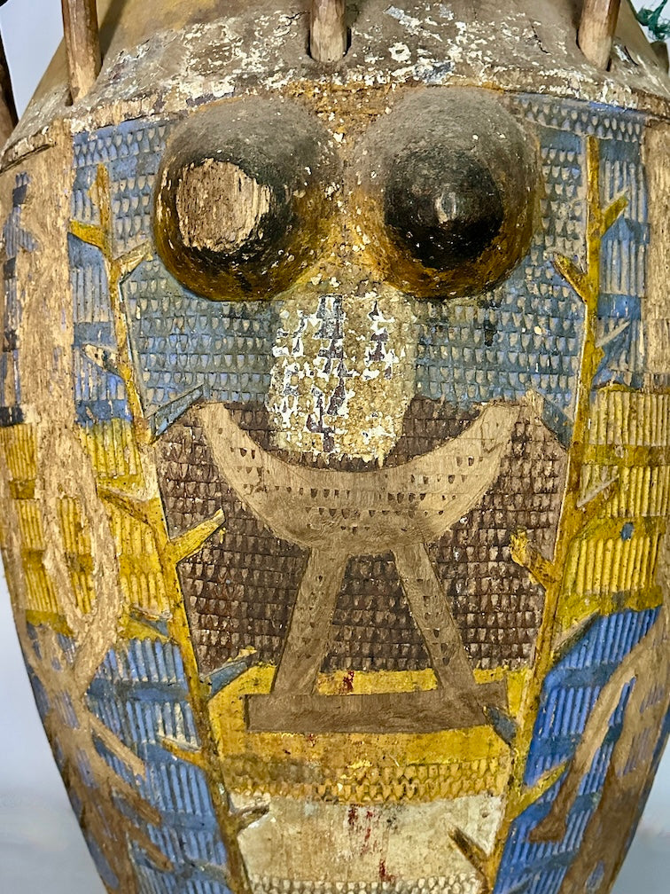 Vintage Hand-Carved African Ashanti Atompan Figured Drum - Niger Bend