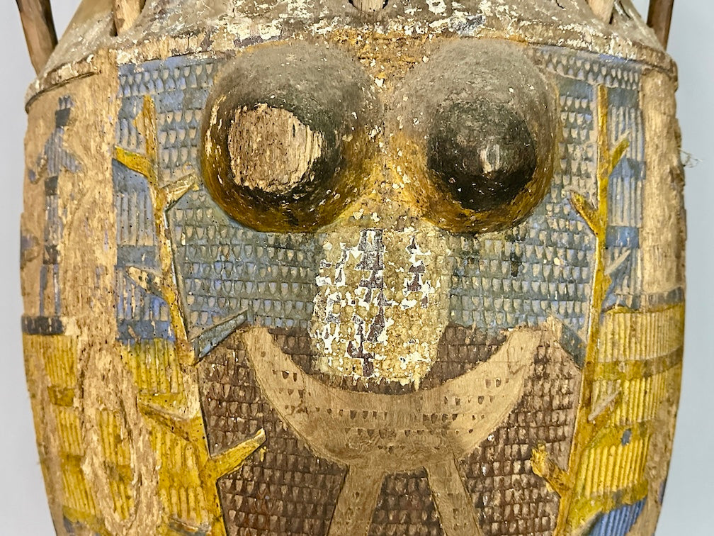 Vintage Hand-Carved African Ashanti Atompan Figured Drum - Niger Bend