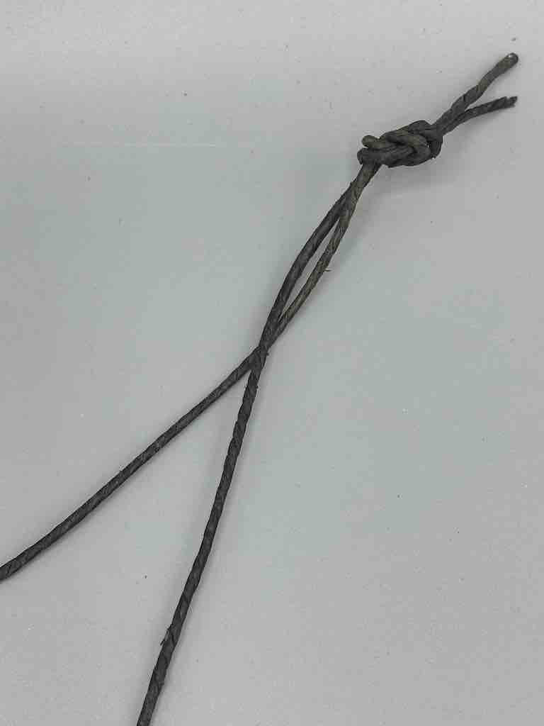 Vintage Small Brass Dogon Man Pendant on Single Strand Leather Cord Necklace