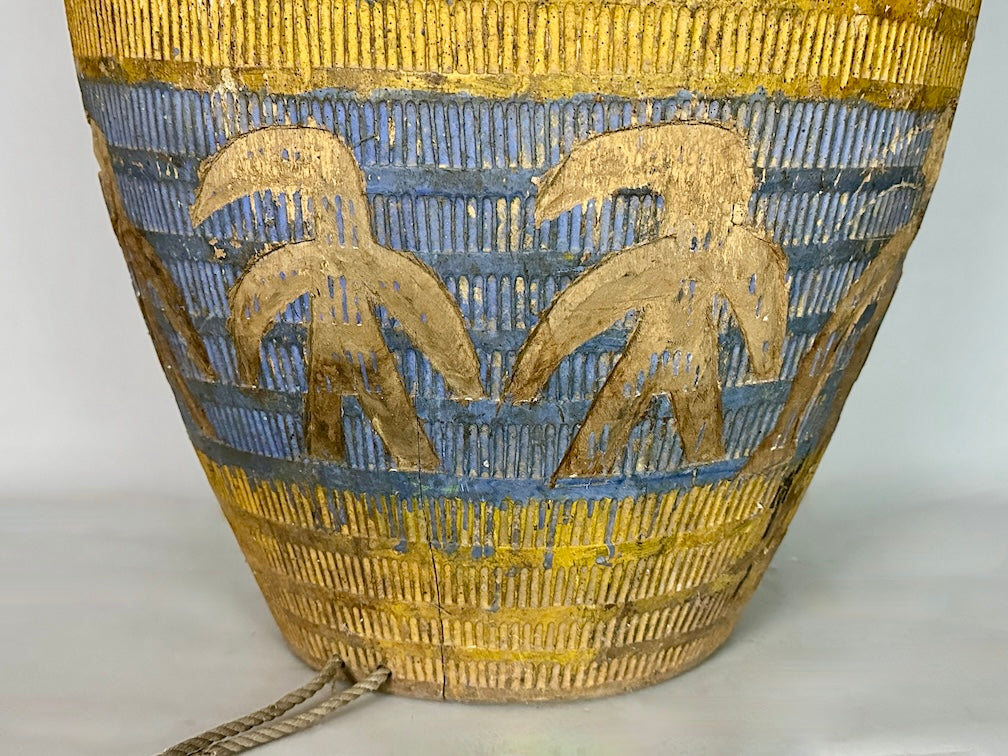 Vintage Hand-Carved African Ashanti Atompan Figured Drum - Niger Bend