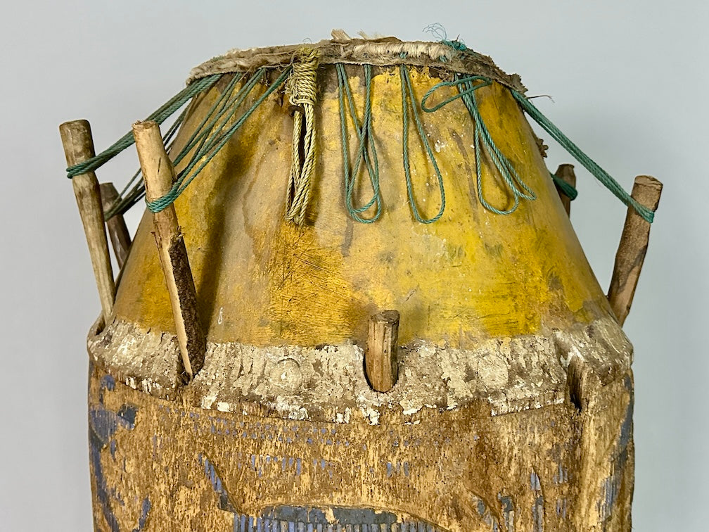 Vintage Hand-Carved African Ashanti Atompan Figured Drum - Niger Bend