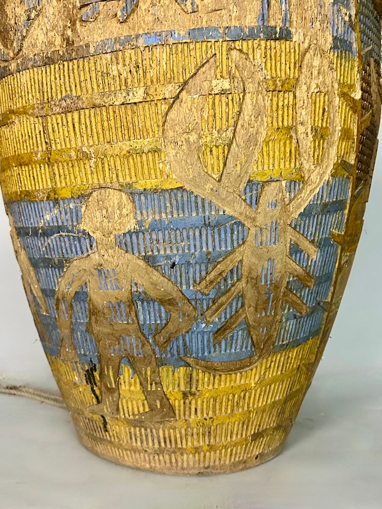 Vintage Hand-Carved African Ashanti Atompan Figured Drum - Niger Bend