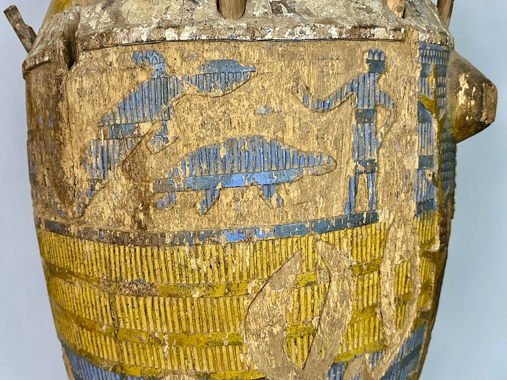 Vintage Hand-Carved African Ashanti Atompan Figured Drum - Niger Bend