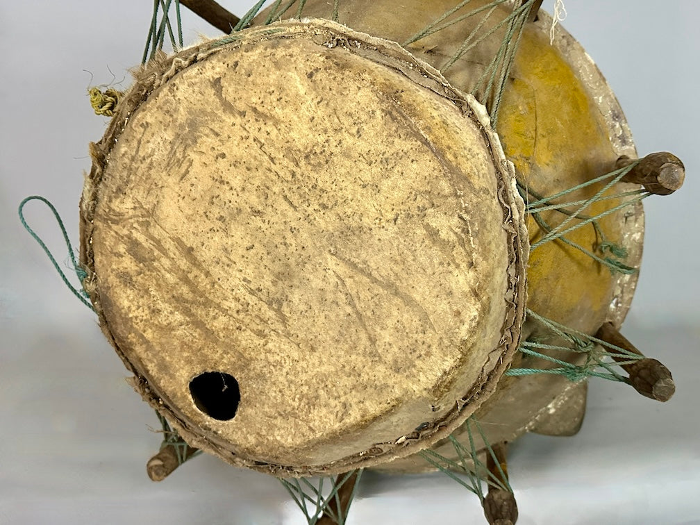 Vintage Hand-Carved African Ashanti Atompan Figured Drum - Niger Bend